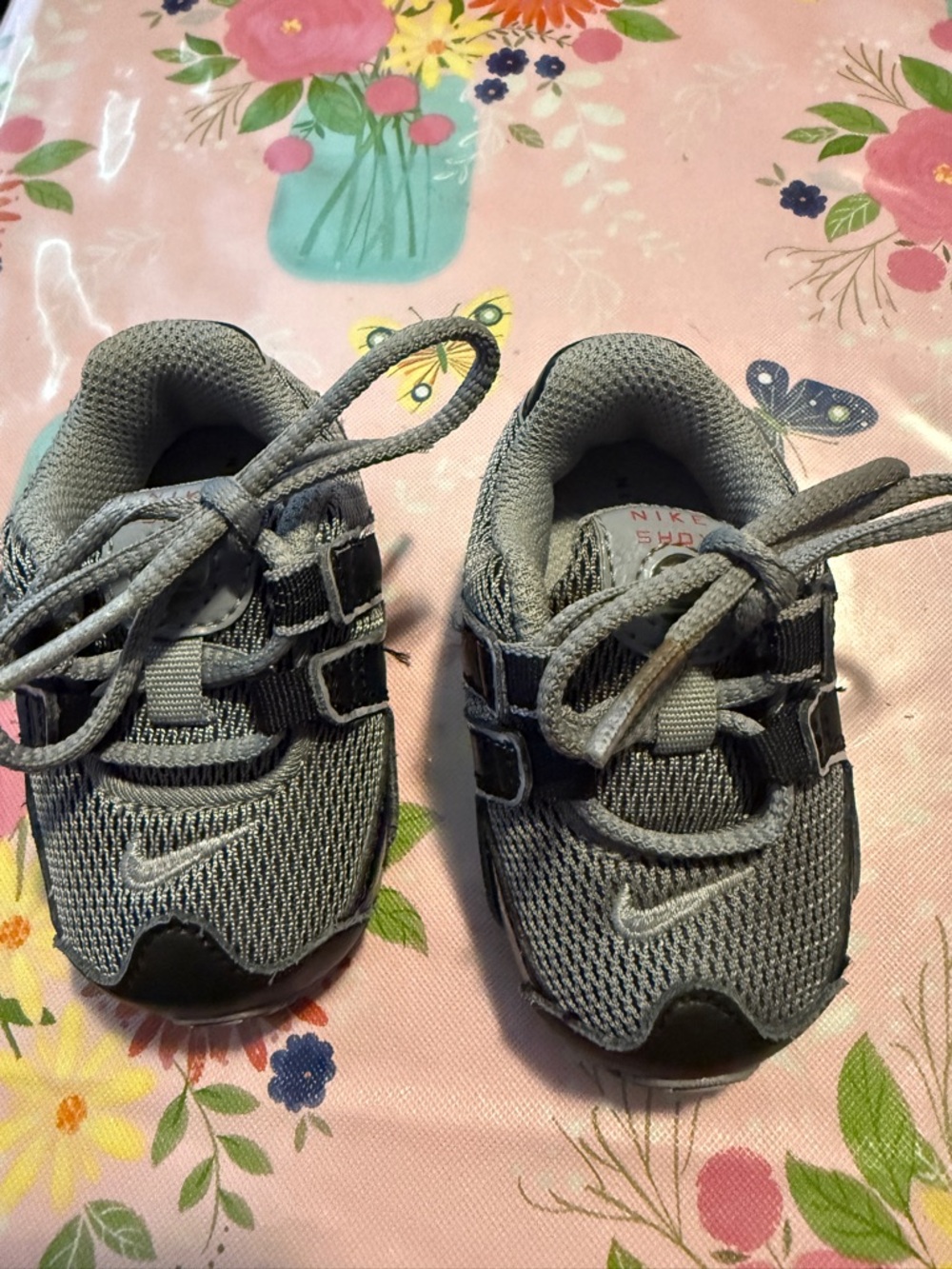 Nike baby Gray Sneakers with Red Soles